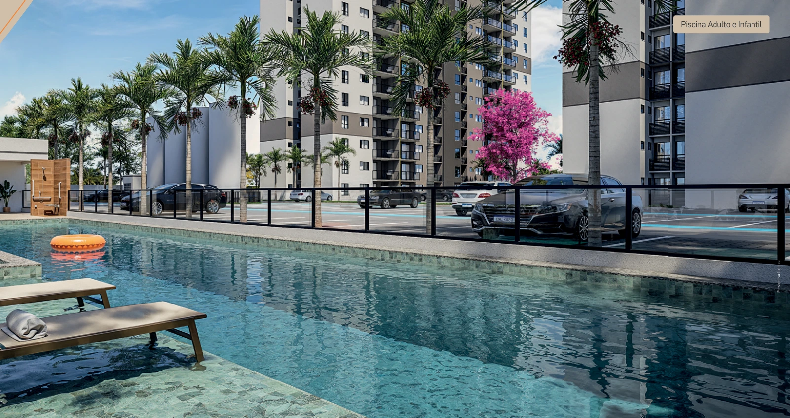 Piscinas adulto e infantil do empreendimento